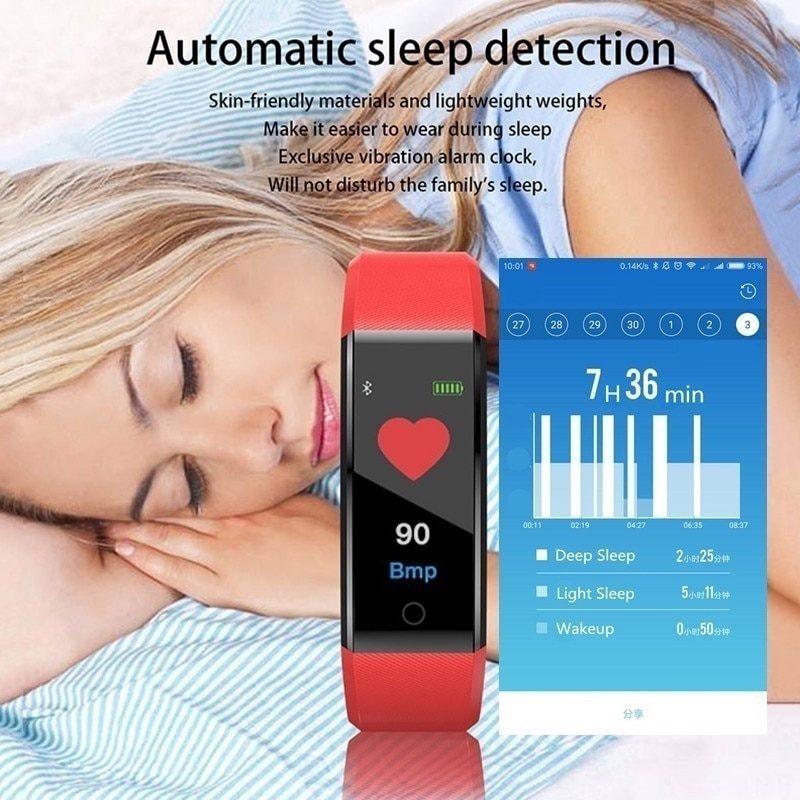 115 Plus Waterproof Smart Watch Sport Smart Bracelet Heart Rate Blood Pressure Monitor Fitness Tracker for Android and IOS
