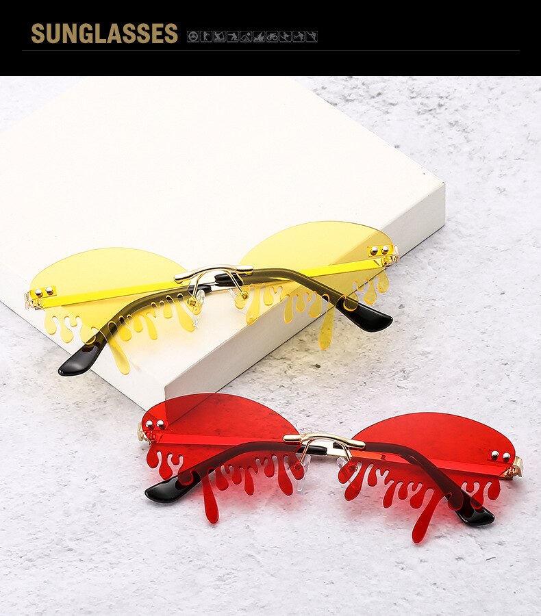Hot sale Fashion Water drop Sunglasses Women Rimless Wave Punk Sun Glasses Luxury Trending Sunglasses Streetwear Gafas Shades Hot sale Fashion Water drop Sunglasses Women Rimless Wave Punk Sun Glasses Luxury Trending Sunglasses Streetwear Gafas Shades
