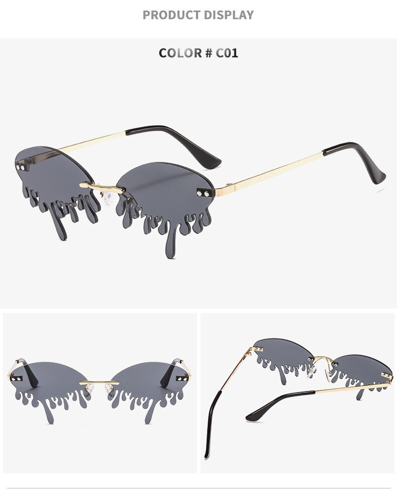 Hot sale Fashion Water drop Sunglasses Women Rimless Wave Punk Sun Glasses Luxury Trending Sunglasses Streetwear Gafas Shades Hot sale Fashion Water drop Sunglasses Women Rimless Wave Punk Sun Glasses Luxury Trending Sunglasses Streetwear Gafas Shades