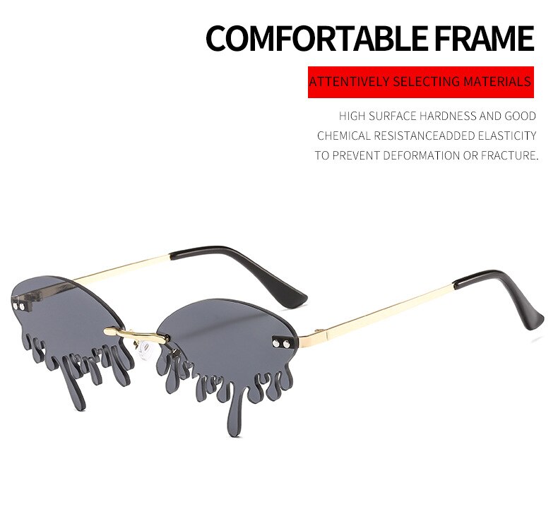 Hot sale Fashion Water drop Sunglasses Women Rimless Wave Punk Sun Glasses Luxury Trending Sunglasses Streetwear Gafas Shades Hot sale Fashion Water drop Sunglasses Women Rimless Wave Punk Sun Glasses Luxury Trending Sunglasses Streetwear Gafas Shades