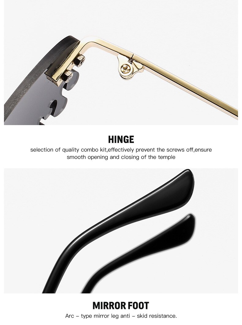 Hot sale Fashion Water drop Sunglasses Women Rimless Wave Punk Sun Glasses Luxury Trending Sunglasses Streetwear Gafas Shades Hot sale Fashion Water drop Sunglasses Women Rimless Wave Punk Sun Glasses Luxury Trending Sunglasses Streetwear Gafas Shades