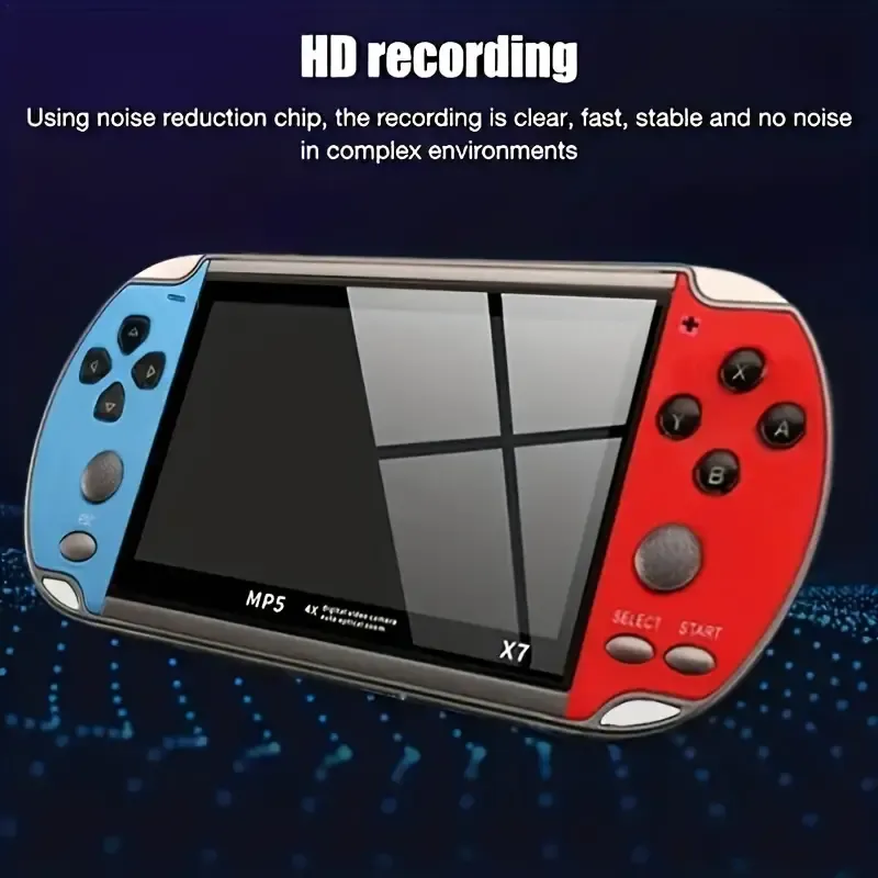 X7 Handheld Game 4.3 Inch HD Large 8G Screen Classic Game Retro Console Built-in 10000 Games Mini Handheld MP5 Video Game