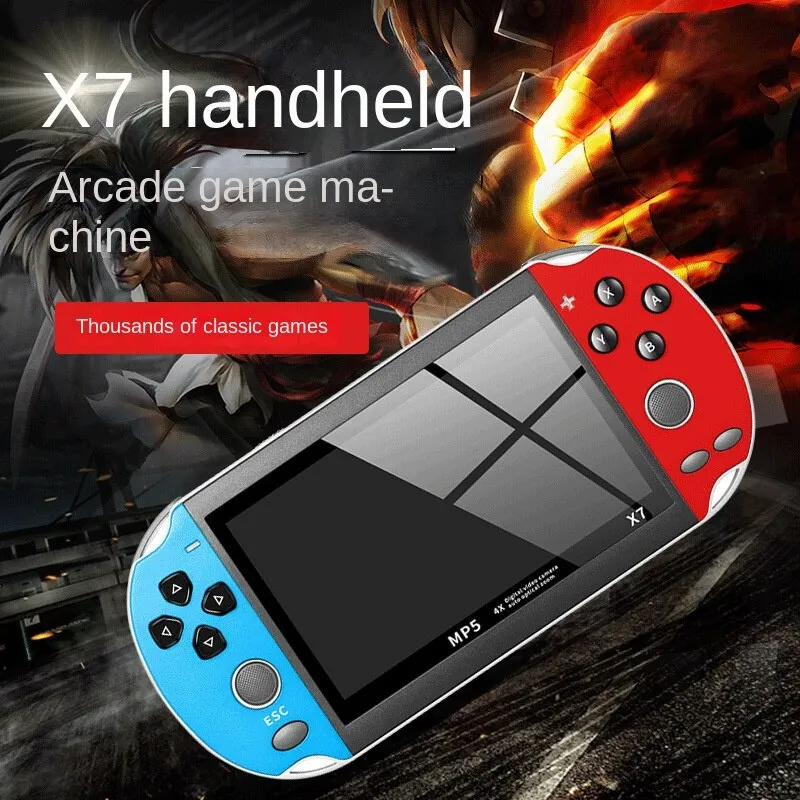 X7 Handheld Game 4.3 Inch HD Large 8G Screen Classic Game Retro Console Built-in 10000 Games Mini Handheld MP5 Video Game